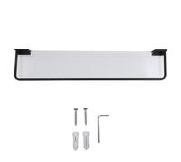 SIWOTED Bathroom Floating Shelf Space Aluminum Acrylic Wall Mounted Storage Rack Organizer for Kitchen Living Room Bedroom (Negra)