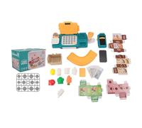 SIWOTED Caja Registradora de Juguete para Niños con Escáner de Pago Juego de Comida Calculadora de Juego Lector de Tarjetas de Crédito Transmisión de Voz Caja Registradora de (Verde)