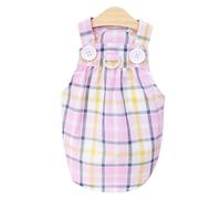 SIWOTED Cute Dog Clothes Cotton Fabric Plaid Dress Shoulder Strap Pet Clothing for Daily Wear Holiday Decoration (XL)