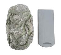 SIWOTED Fake Rock Key Hider Resistente a la Intemperie Almacenamiento Seguro Resina Decorativa Ocultar un Llavero para Patio al Aire Libre Gris Claro