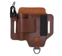 SIWOTED Funda Multiherramienta de Cuero Multifuncional portátil Bolsa de Herramientas de Cuero Organizador para Acampar Actividades al Aire (Marrón Oscura)