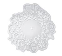 SIWOTED Molde de silicona con patrón de flores y hojas, esfera de reloj, molde de resina reutilizable blanco para manualidades, decoración del hogar, regalo