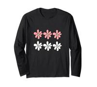Six Daisies - Camiseta de primavera para hombre y mujer, diseño de flores rojas y blancas Manga Larga