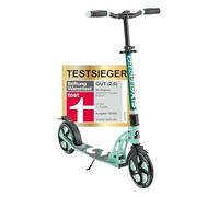 SIX DEGREES Patinete de aluminio con mecanismo plegable y soporte, 205 mm, altura regulable, certificado GS, menta, ganador de pruebas