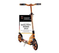Six Degrees Patinete de aluminio con mecanismo plegable y soporte, 205 mm, altura regulable, certificado GS, color naranja