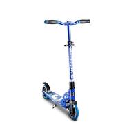 SIX DEGREES Patinete Junior de aluminio con mecanismo plegable y soporte, 145 mm, altura regulable, certificado GS, color azul