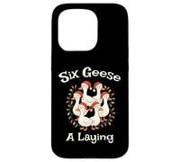 Six Geese A-Laying Doce Días De Navidad Lindo Adorable Carcasa para iPhone 15 Pro
