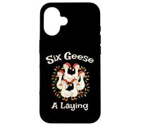 Six Geese A-Laying Doce Días De Navidad Lindo Adorable Carcasa para iPhone 16