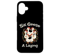 Six Geese A-Laying Doce Días De Navidad Lindo Adorable Carcasa para iPhone 16 Plus