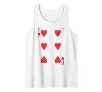 Six of Hearts Playing Card Easy Halloween Group Costume Camiseta sin Mangas