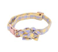 Six Petal Flower Pet Collar Adjustable Soft Comfortable Engraved Flower Dog Collar (l)