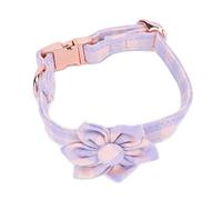Six Petal Flower Pet Collar Adjustable Soft Comfortable Engraved Flower Dog Collar (S)