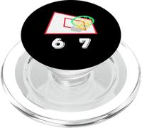 Six Seven 6 7 Basketball Meme Hoop Design PopSockets PopGrip para MagSafe