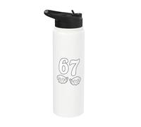 Six Seven 6 7 Divertido 67 Gen Alpha Slang 6-7 Escuela de Memes Stainless Steel Insulated Water Bottle