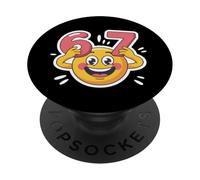 Six Seven 6 7 Emoticon Meme Design PopSockets PopGrip Adhesivo