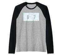 Six Seven 6 7 Meme Design Camiseta Manga Raglan
