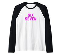 Six Seven 6 7 Meme Design Camiseta Manga Raglan