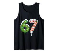 Six Seven 6 7 Meme Funny 67 Xmas Matching Pijamas Niños Niños Camiseta sin Mangas