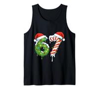 Six Seven 6 7 Meme Funny 67 Xmas Matching Pijamas Niños Niños Camiseta sin Mangas