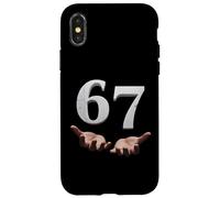 Six Seven 6 7 Meme Funny Gen Alpha Slang 6 7 Hands Number 67 Carcasa para iPhone X/XS