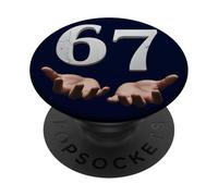 Six Seven 6 7 Meme Funny Gen Alpha Slang 6 7 Hands Number 67 PopSockets PopGrip Adhesivo