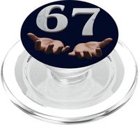Six Seven 6 7 Meme Funny Gen Alpha Slang 6 7 Hands Number 67 PopSockets PopGrip para MagSafe