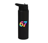 Six Seven 67 Colorido 6-7 Meme Gen Alpha Slang Funny School Stainless Steel Insulated Water Bottle
