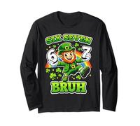Six Seven 67 Meme Cool St Patrick's Day Teens Boys Girls Manga Larga