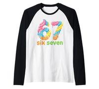 Six Seven 67 Number Ice Cream Drip Meme 6 7 Kids Boys Girls Camiseta Manga Raglan