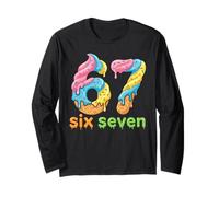 Six Seven 67 Number Ice Cream Drip Meme 6 7 Kids Boys Girls Manga Larga