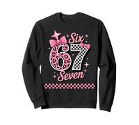 Six Seven 67 Valentine Checkerboard Leopard Girly Trendy Sudadera