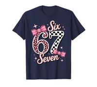 Six Seven 67 Valentine Checkerboard Leopard Viral 67 Girlie Camiseta