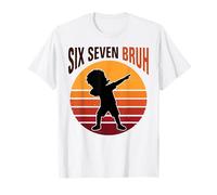 Six Seven Bruh 7th Birthday Retro Party Girls Boys Kid Camiseta