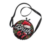 Six Seven Bruh - Bolso bandolera negro a cuadros para mujer, cómodo con correa ajustable, bolso de mano negro para comer