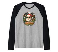 Six Seven Bruh Camiseta 6 7 Hand Meme Christmas Gen Z Camiseta Manga Raglan