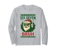 Six Seven Bruh Camiseta 6 7 Hand Meme Christmas Gen Z Manga Larga
