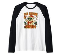 Six Seven Bruh Camiseta 6 7 Hand Meme Christmas Gen Z Reno Camiseta Manga Raglan