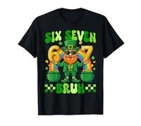 Six Seven Bruh Día de San Patricio 6 7 Meme Leprechaun Lucky Camiseta