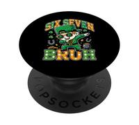 Six Seven Bruh Funny St Patrick’s Day Dabbing Leprechaun PopSockets PopGrip Adhesivo