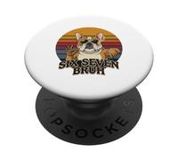 Six Seven Bruh Perro Fumador Estilo Retro 6 7 PopSockets PopGrip Adhesivo