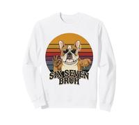 Six Seven Bruh Perro Fumador Estilo Retro 6 7 Sudadera