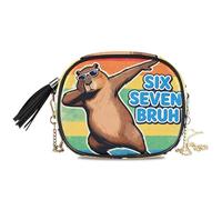 Six Seven Bruh Retro Capybaras - Bolso cruzado para mujer, práctico con ranuras para tarjetas de crédito, monedero para teléfono celular, ir de compras