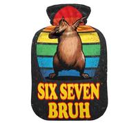 Six Seven Bruh Retro Capybaras - Botella de agua caliente con tapa suave, bolsa de agua caliente de 2 L para dolor muscular, bolsa de calor para Dolor Menstrual