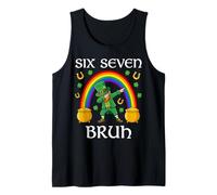 Six Seven Bruh St Patricks Day Funny 67 Meme 6-7 Escuela Camiseta sin Mangas
