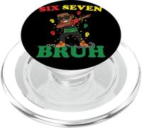 Six Seven Brush Dabbing Juneteenth Boy Afro Boys Juneteenth PopSockets PopGrip para MagSafe