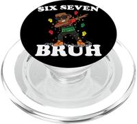 Six Seven Brush Dabbing Juneteenth Boy Afro Boys Juneteenth PopSockets PopGrip para MagSafe