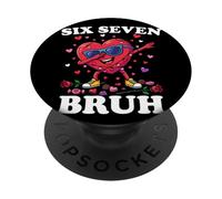 Six Seven Brush Valentine Dabbing Heart 6 7 Fun 6-7 Six Seven PopSockets PopGrip Adhesivo