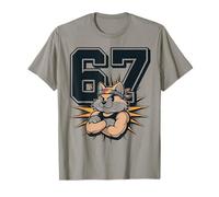 Six Seven Cat en Diadema | Diseño Retro Estilo 67 Camiseta