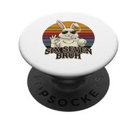 Six Seven Conejo Fumador 6 7 Bruh SixSeven PopSockets PopGrip Adhesivo
