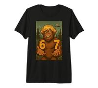 Six Seven Funny Bigfoot Sasquatch UFO 67 Viral Meme Niños Camiseta Premium